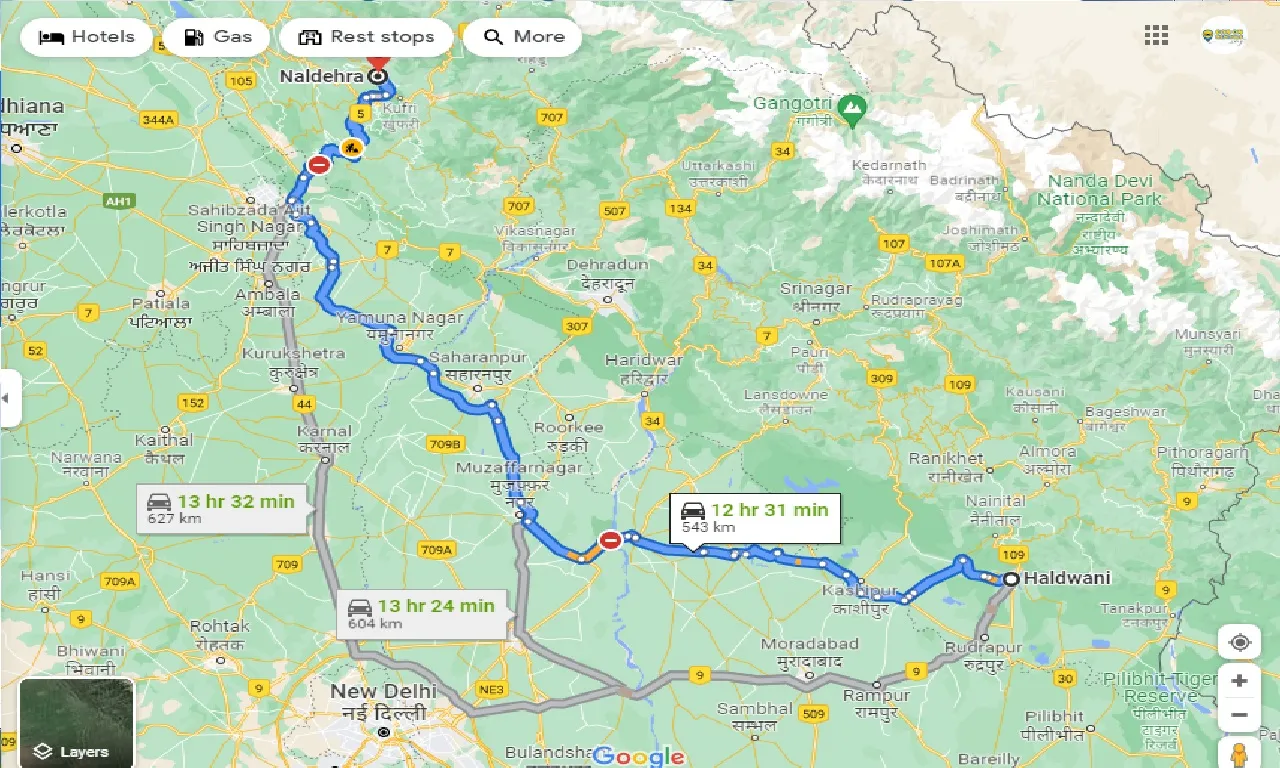haldwani-to-naldehra-one-way