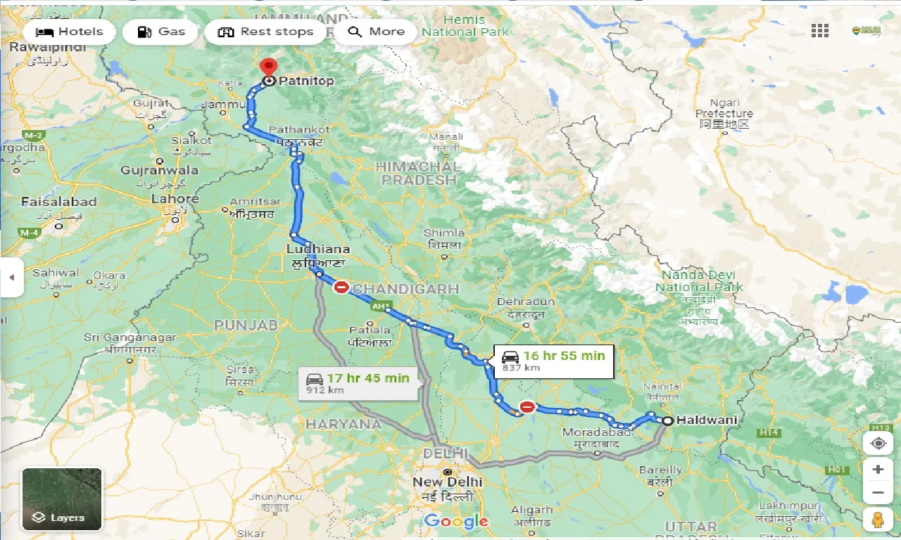 haldwani-to-patnitop-taxi