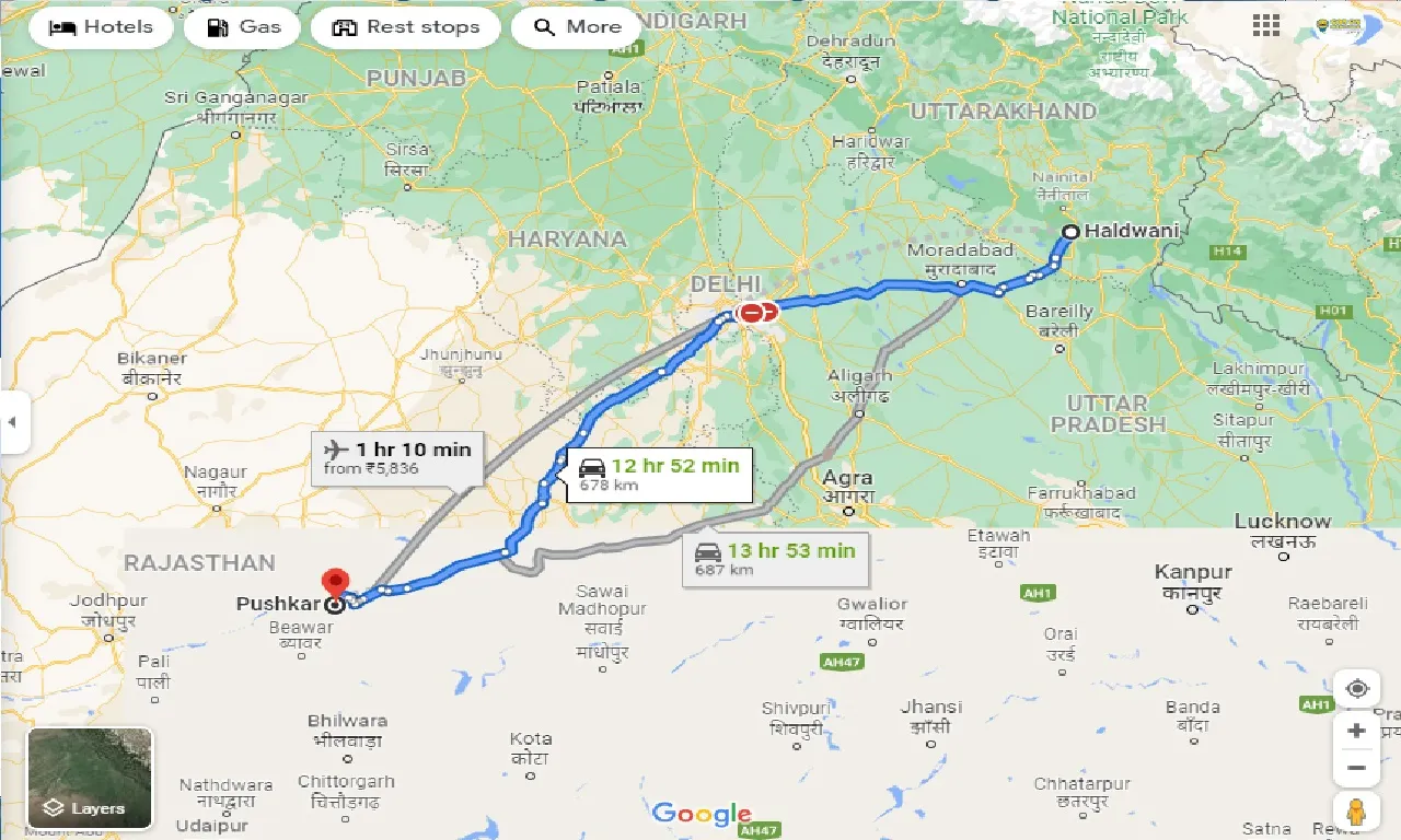 haldwani-to-pushkar-one-way