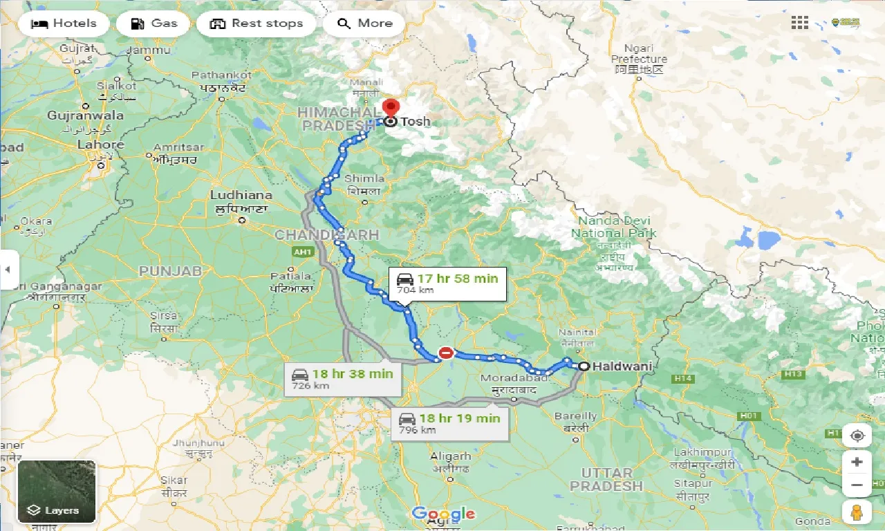 haldwani-to-tosh-taxi