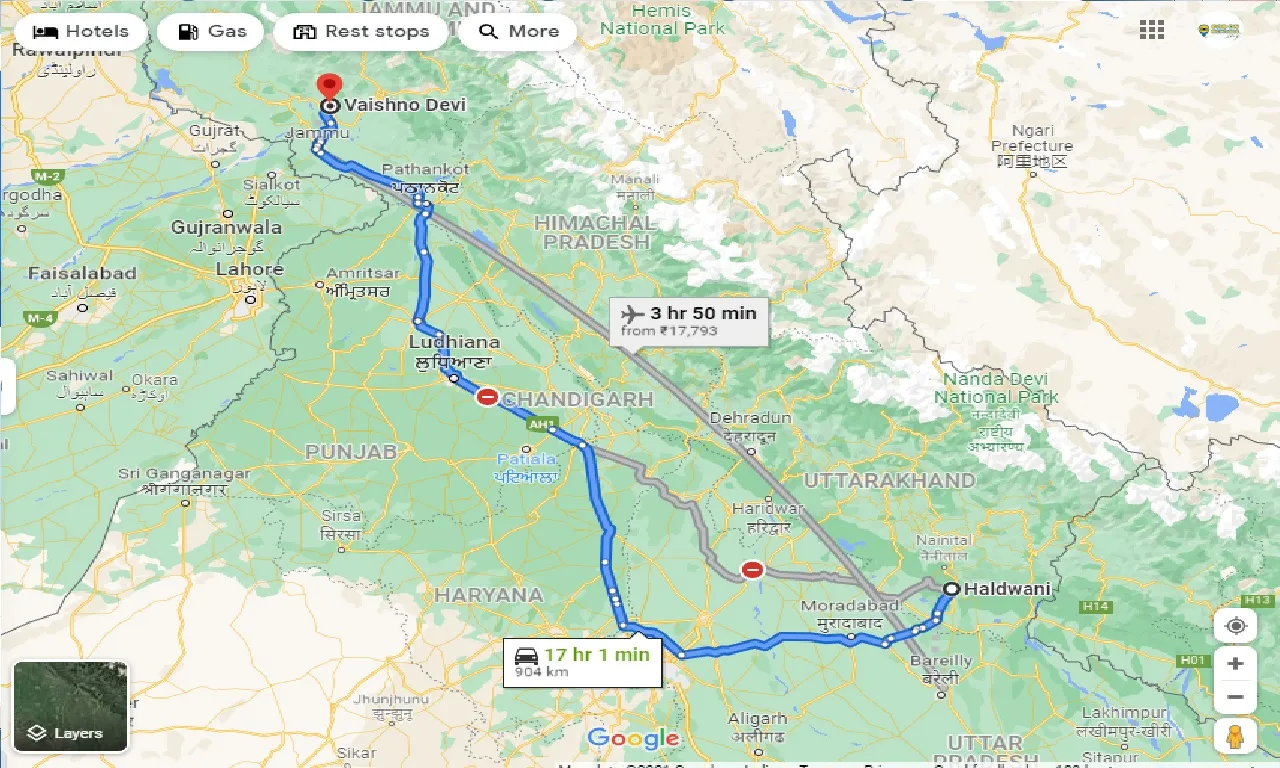haldwani-to-vaishno-devi-temple-taxi