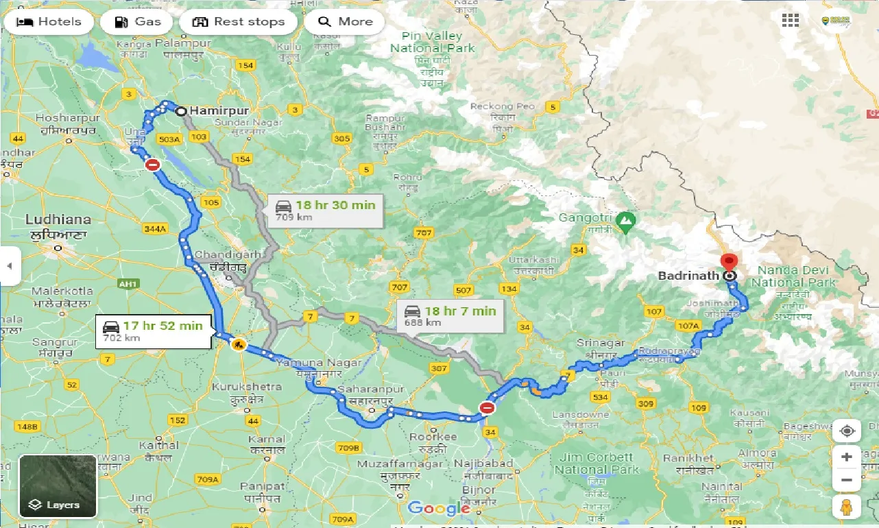 hamirpur-to-badrinath-one-way