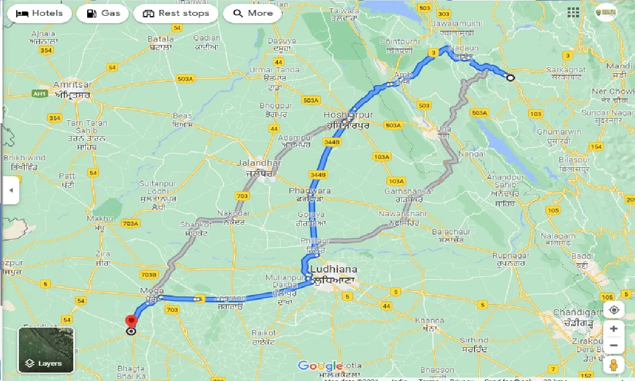 hamirpur-to-bagha-purana-one-way