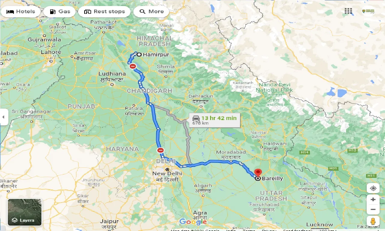 hamirpur-to-bareilly-one-way