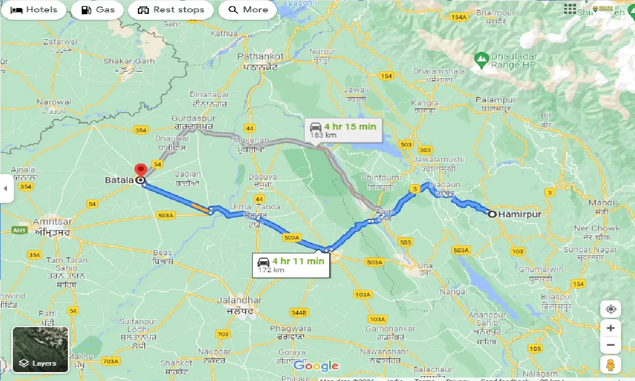 hamirpur-to-batala-taxi