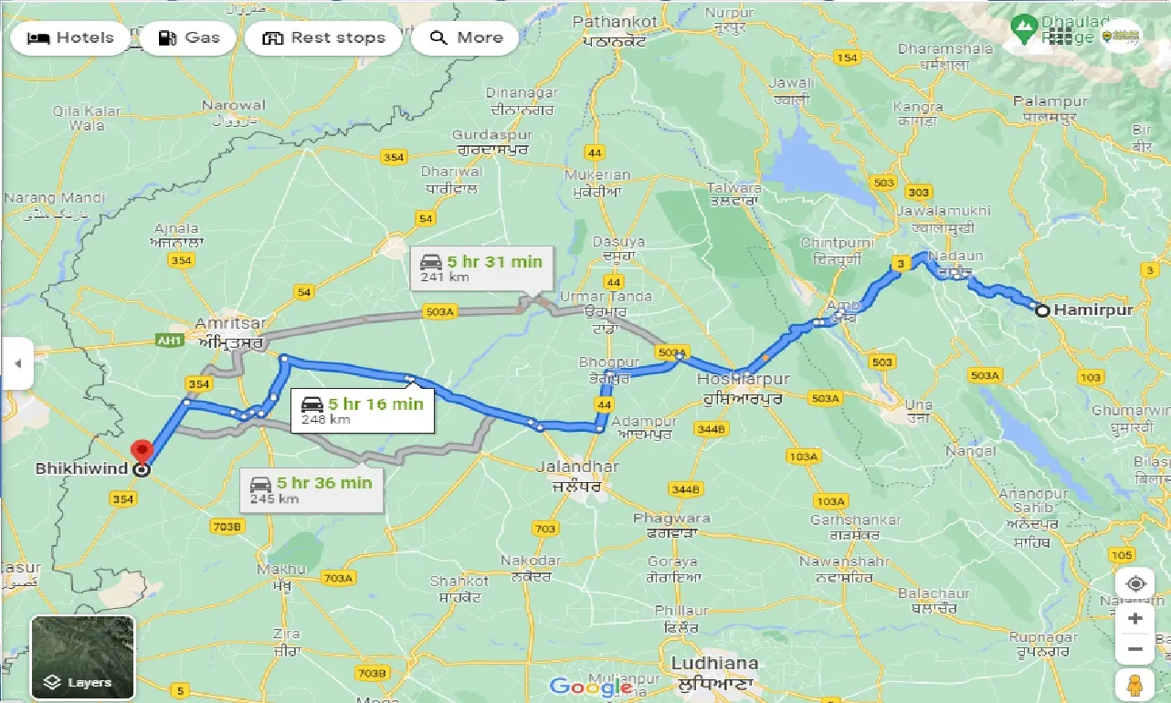hamirpur-to-bhikhiwind-taxi