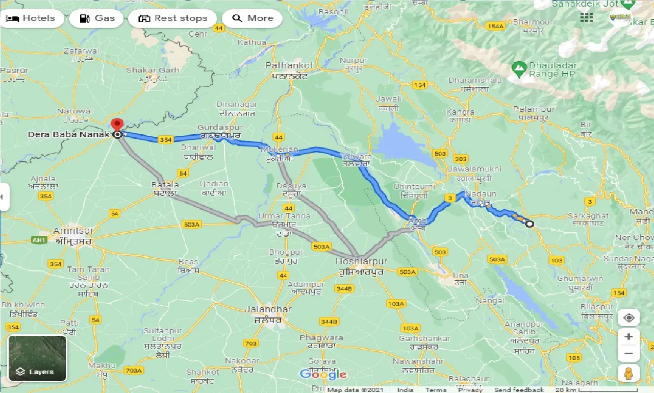 hamirpur-to-dera-baba-nanak-taxi