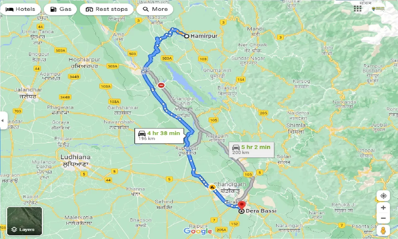 hamirpur-to-dera-bassi-one-way