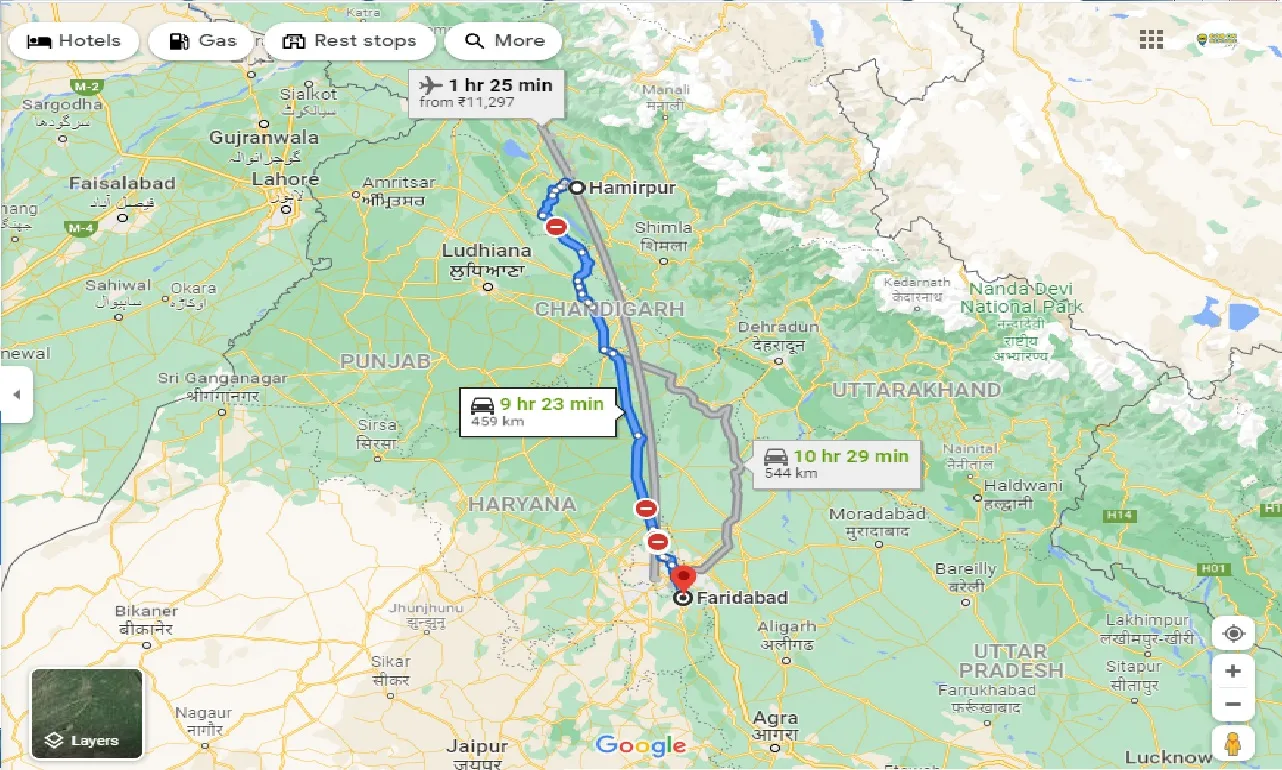 hamirpur-to-faridabad-taxi