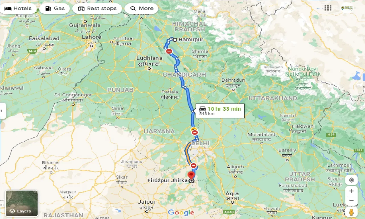 hamirpur-to-firozpur-jhirka-taxi
