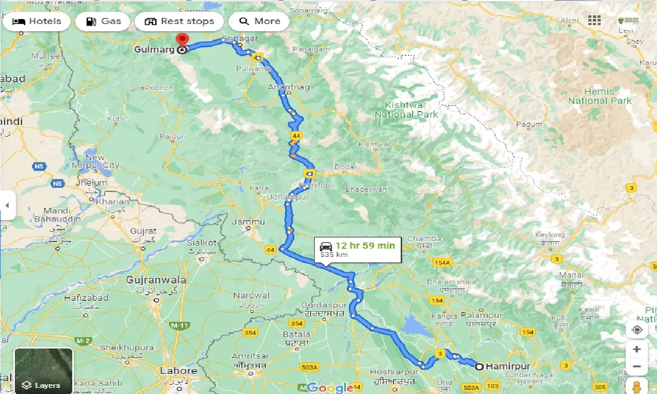 hamirpur-to-gulmarg-taxi