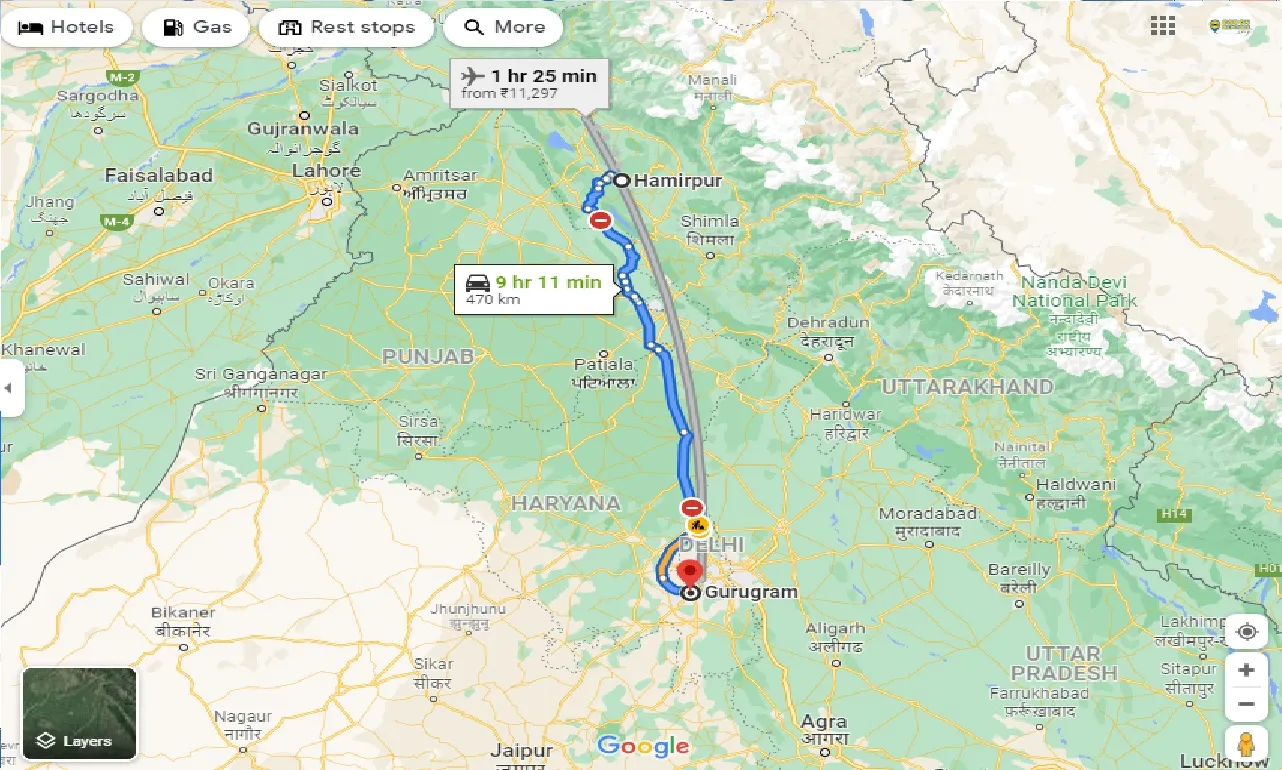 hamirpur-to-gurugram-taxi