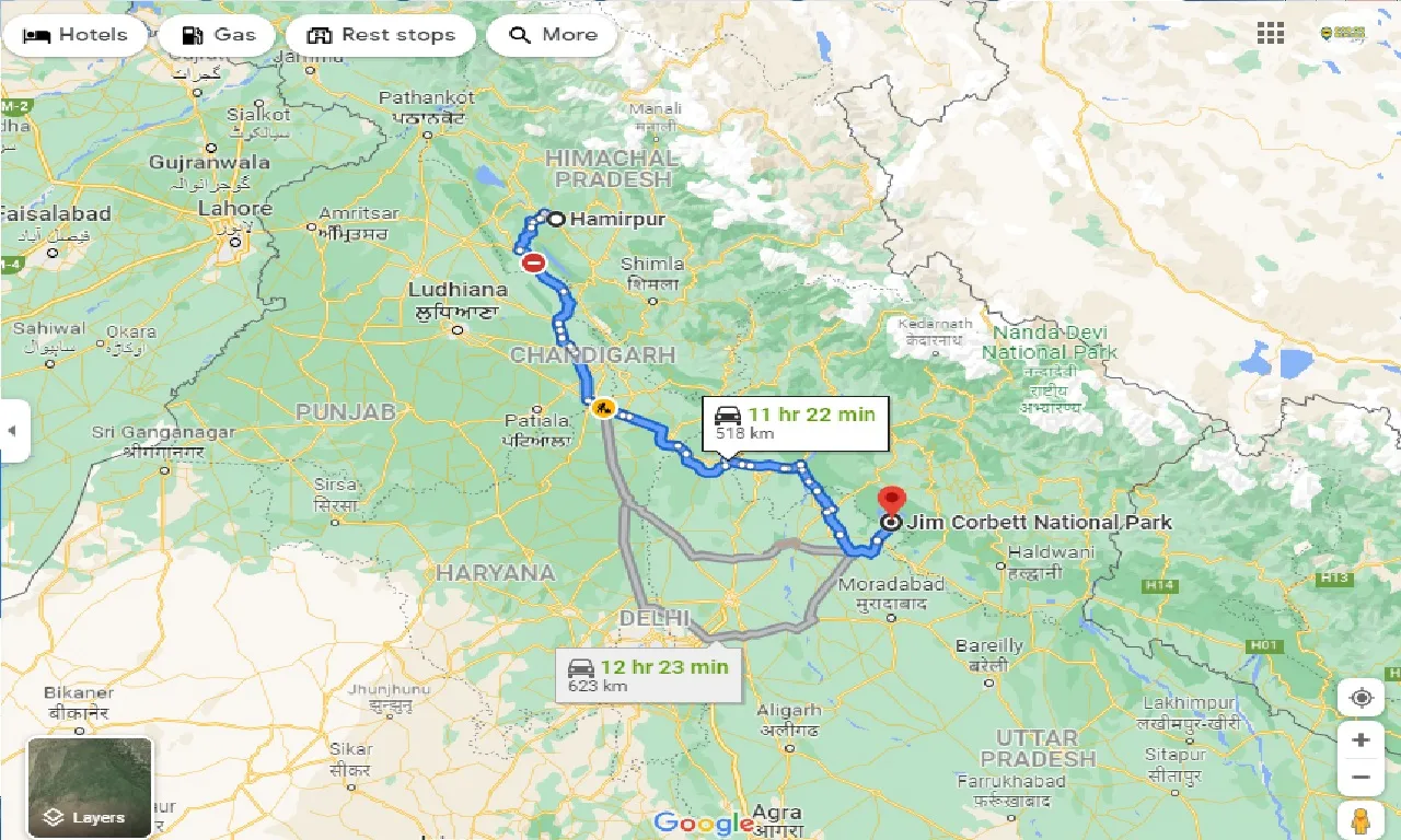 hamirpur-to-jim-corbett-national-park-one-way