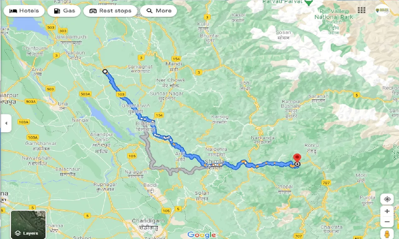 hamirpur-to-jubbal-one-way