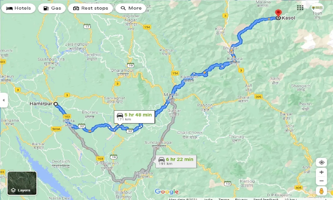 hamirpur-to-kasol-taxi