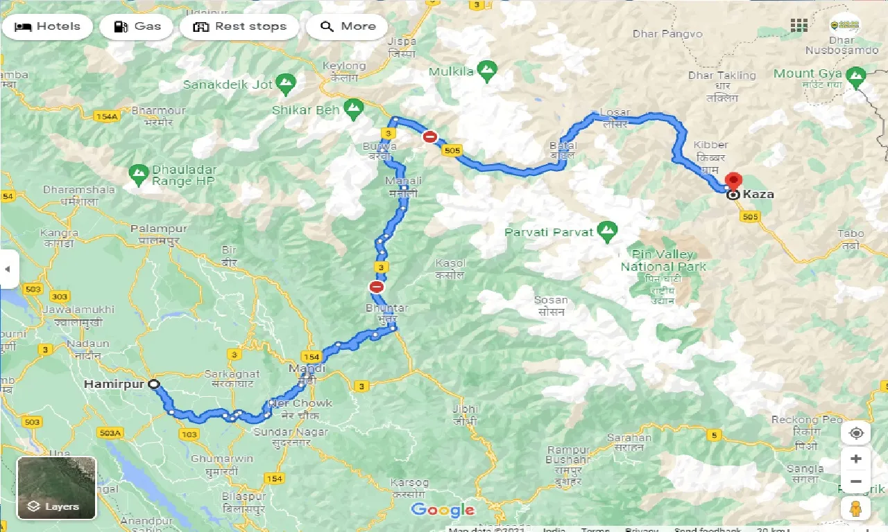 hamirpur-to-kaza-one-way