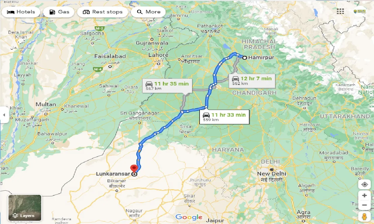 hamirpur-to-lunkaransar-taxi