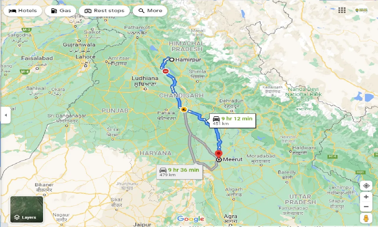 hamirpur-to-meerut-one-way