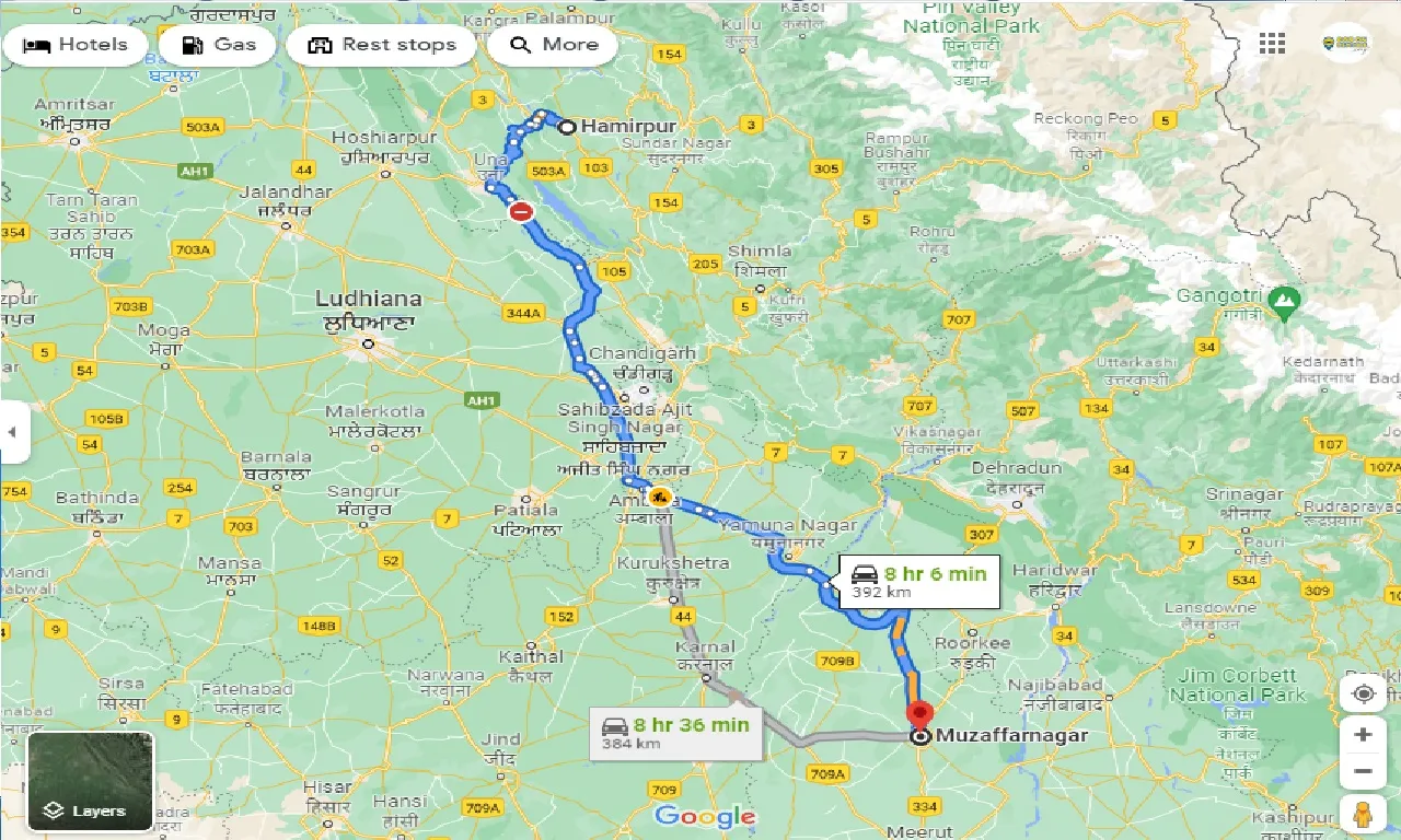hamirpur-to-muzaffarnagar-one-way