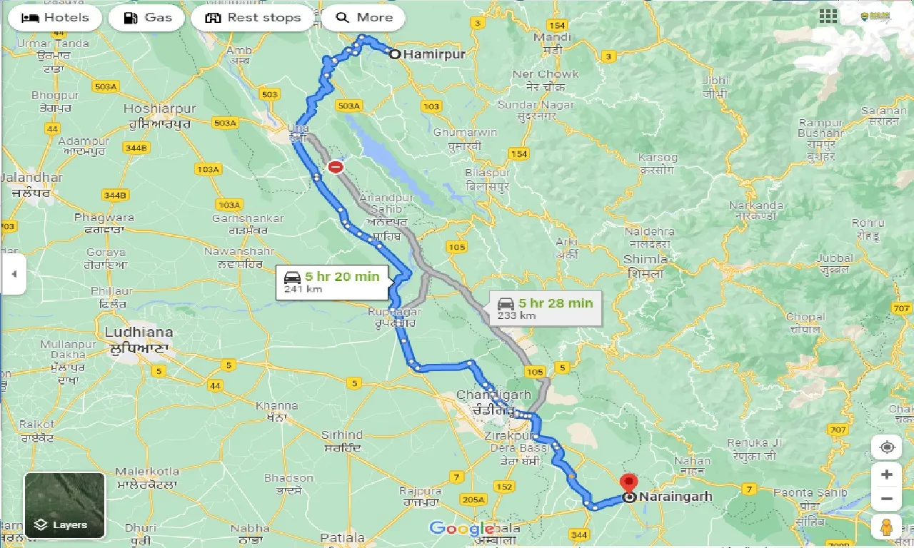 hamirpur-to-naraingarh-one-way