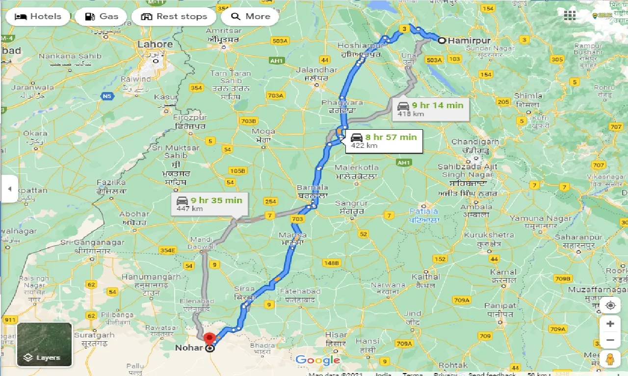 hamirpur-to-nohar-taxi