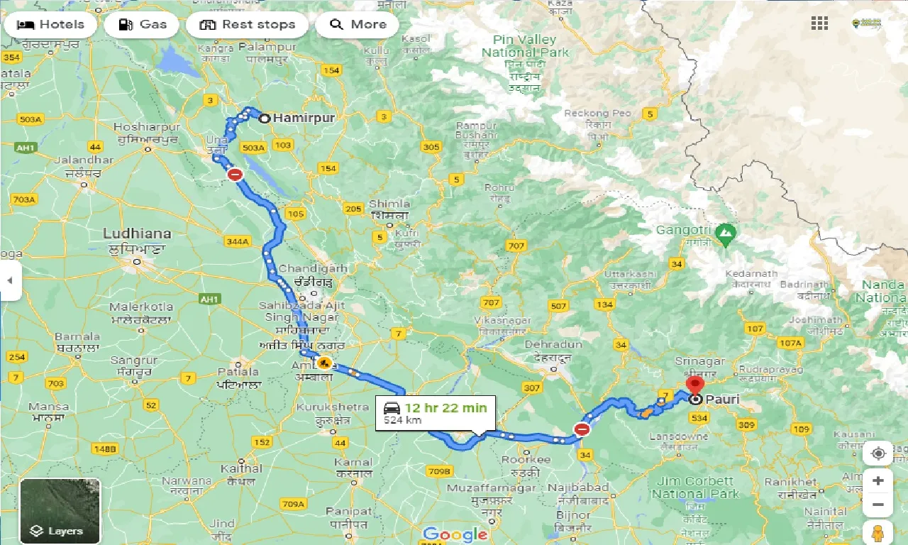 hamirpur-to-pauri-one-way