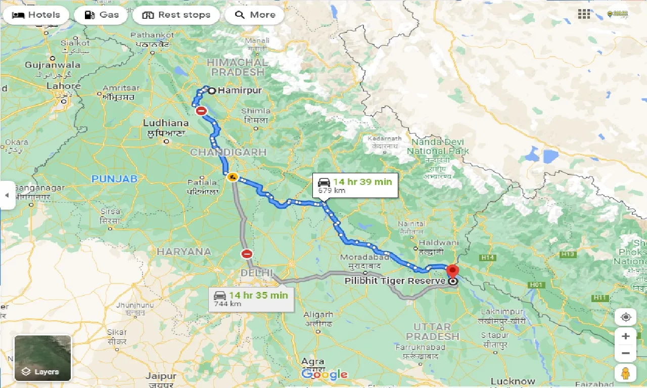 hamirpur-to-pilibhit-national-park-one-way
