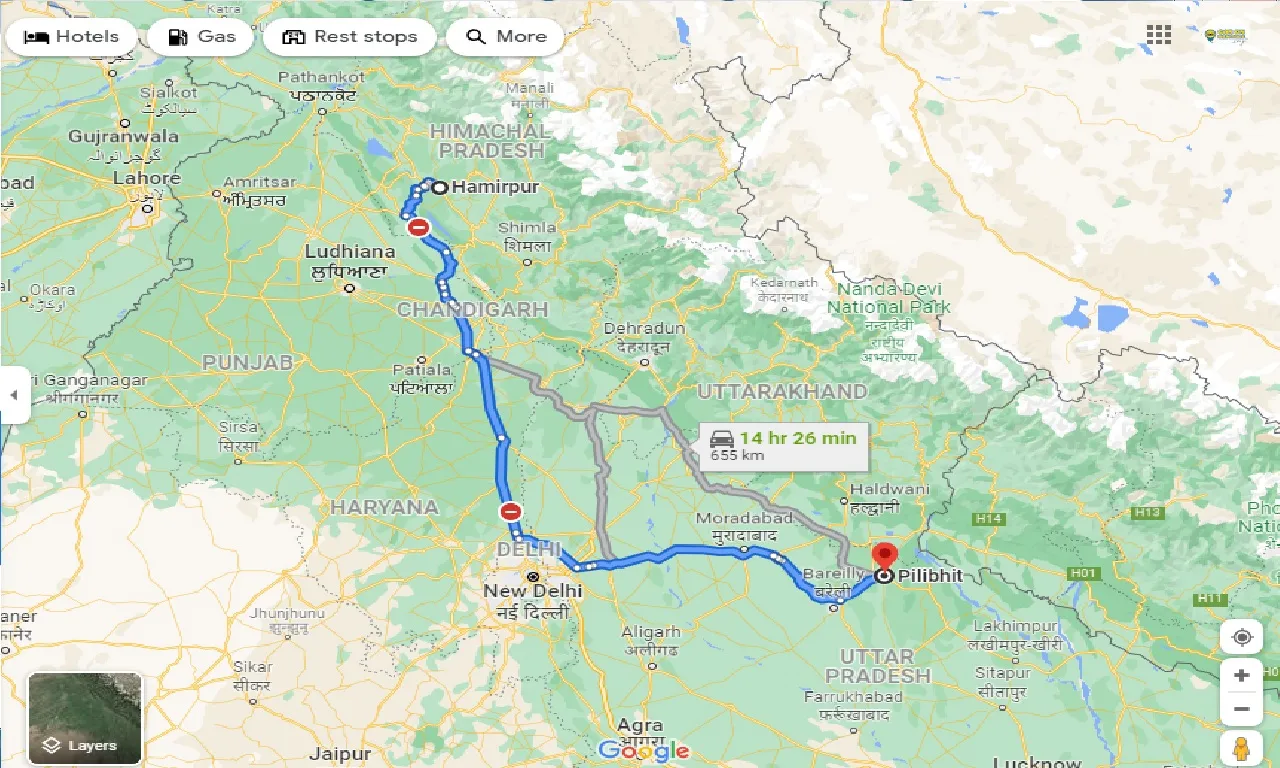 hamirpur-to-pilibhit-taxi
