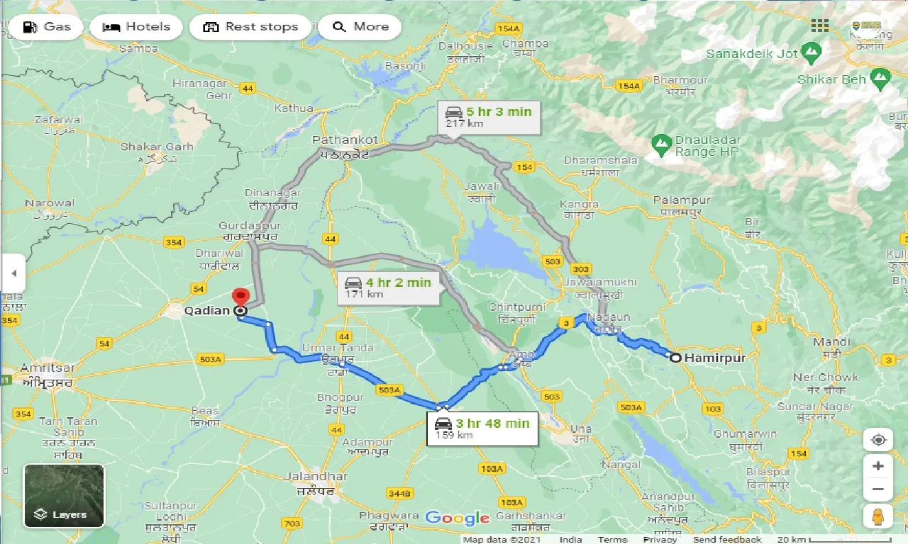 hamirpur-to-qadian-one-way