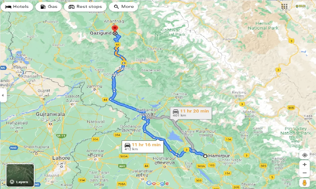 hamirpur-to-qazigund-one-way