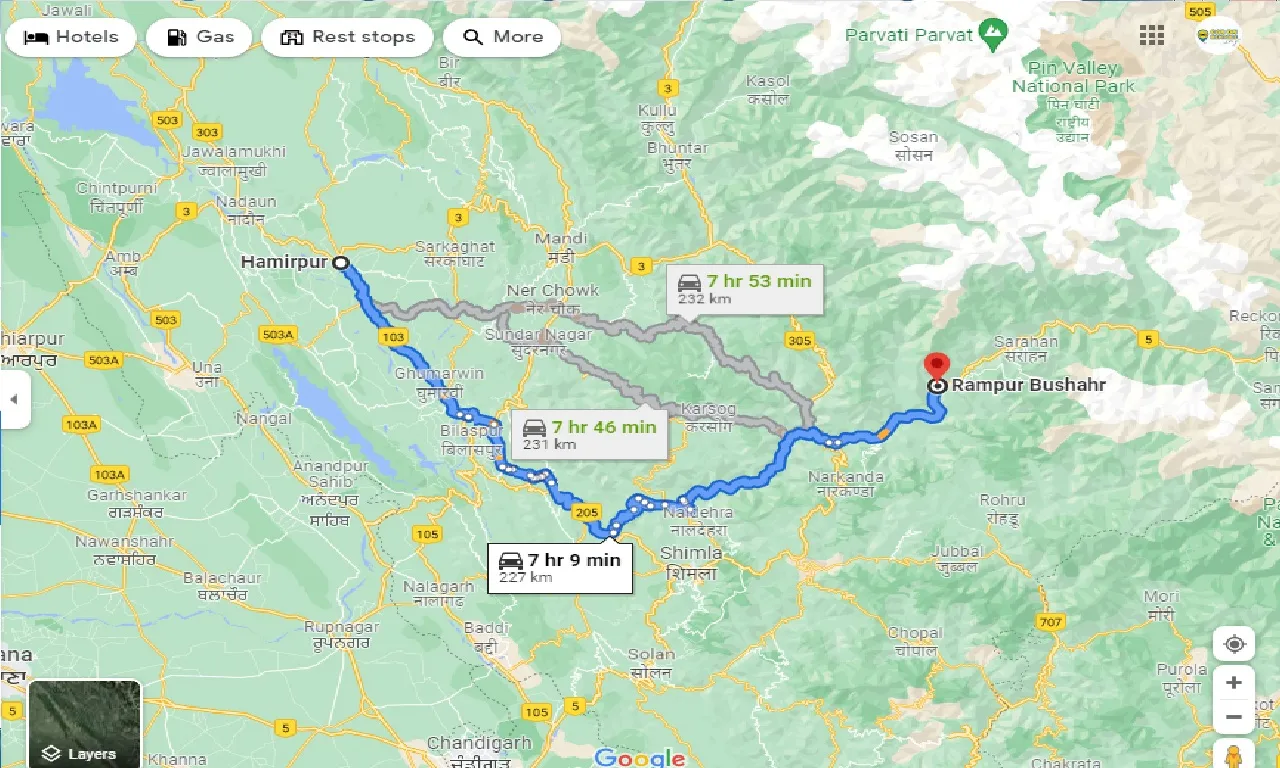 hamirpur-to-rampur-bushahr-one-way