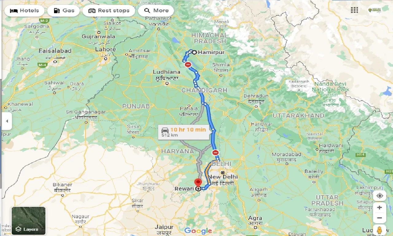 hamirpur-to-rewari-one-way