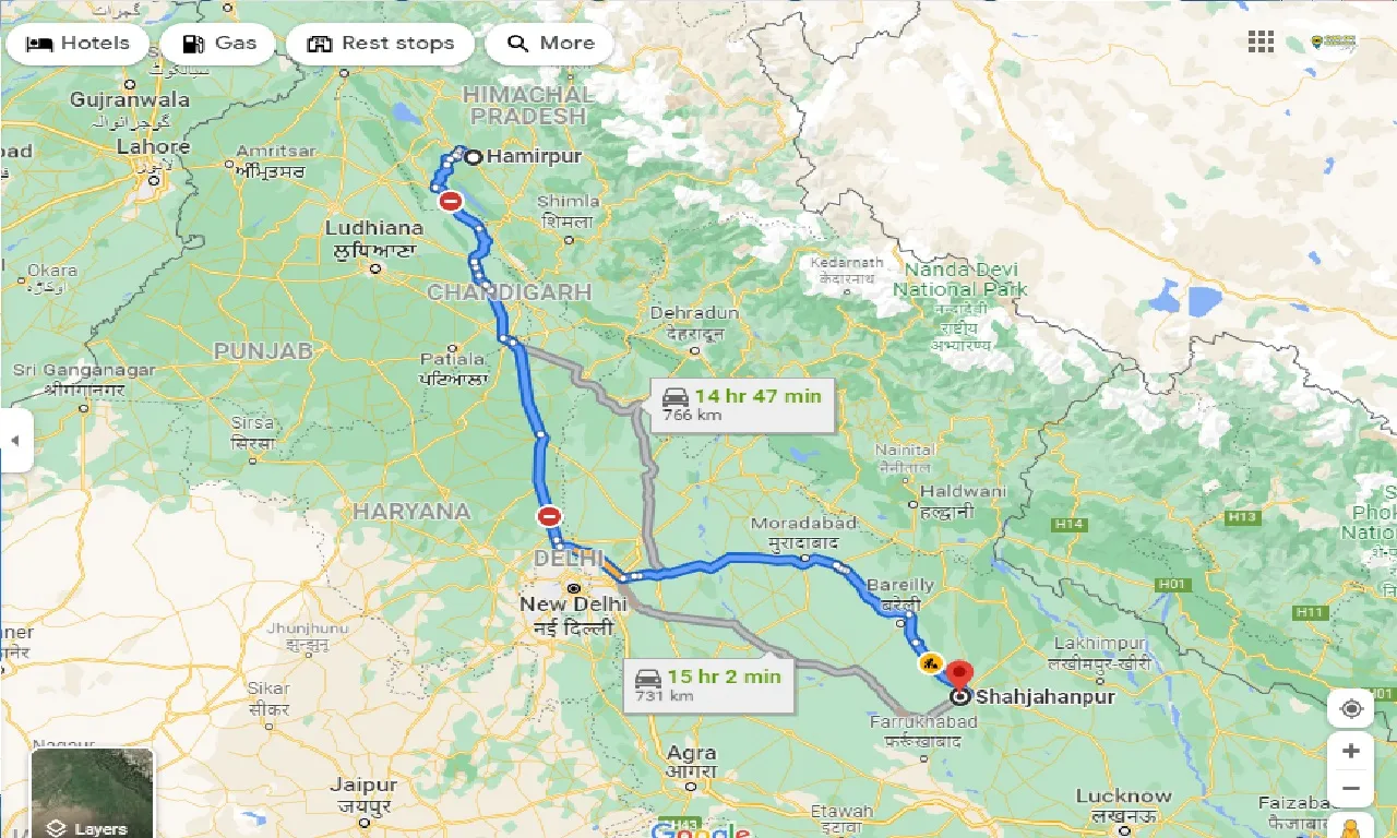 hamirpur-to-shahjahanpur-taxi