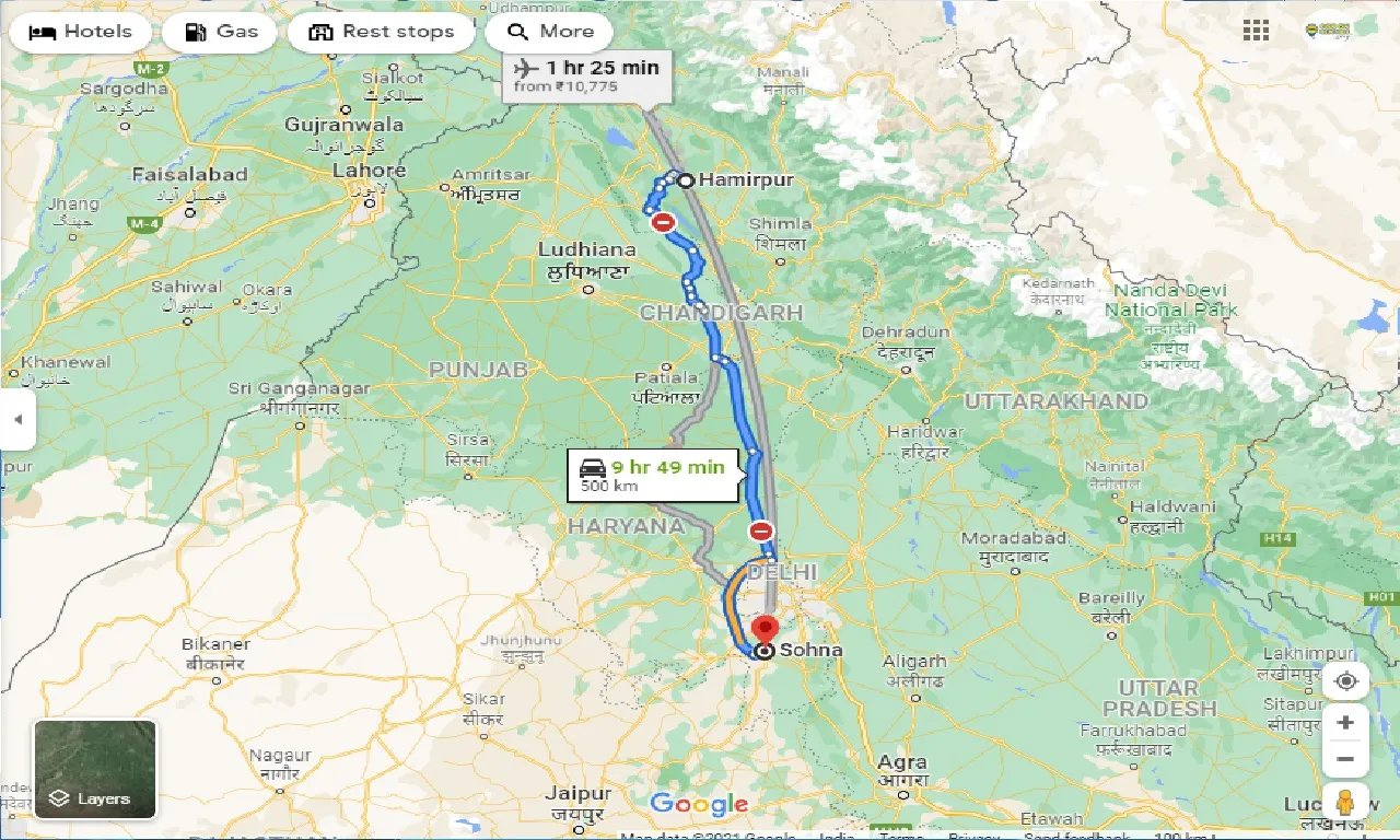 hamirpur-to-sohna-taxi
