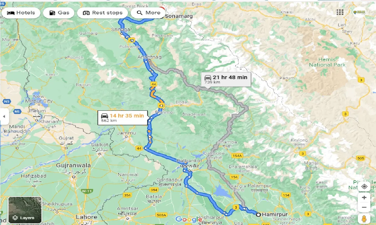 hamirpur-to-sonamarg-taxi