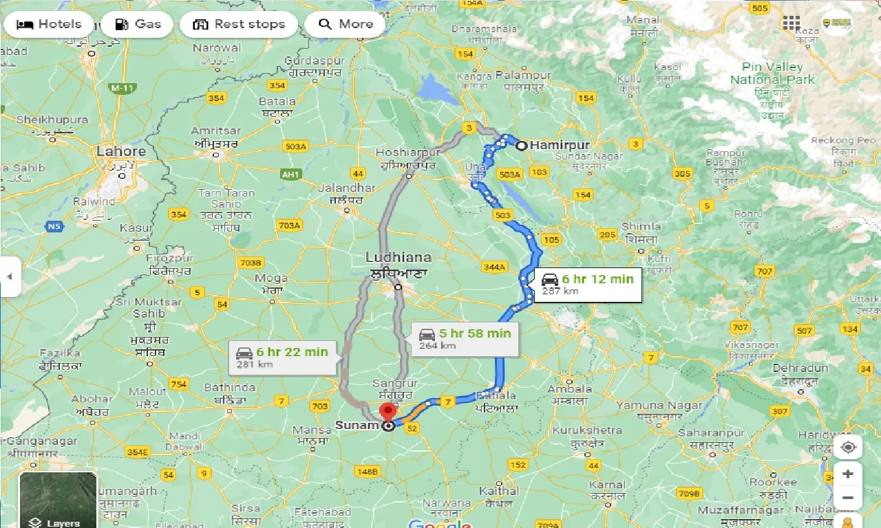 hamirpur-to-sunam-taxi