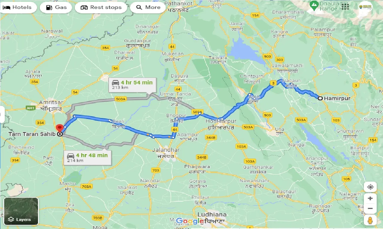 hamirpur-to-tarn-taran-sahib-one-way
