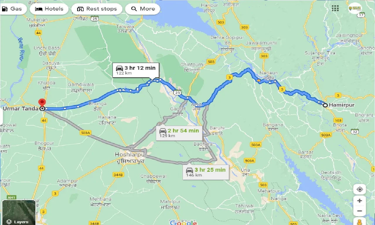hamirpur-to-urmar-tanda-taxi