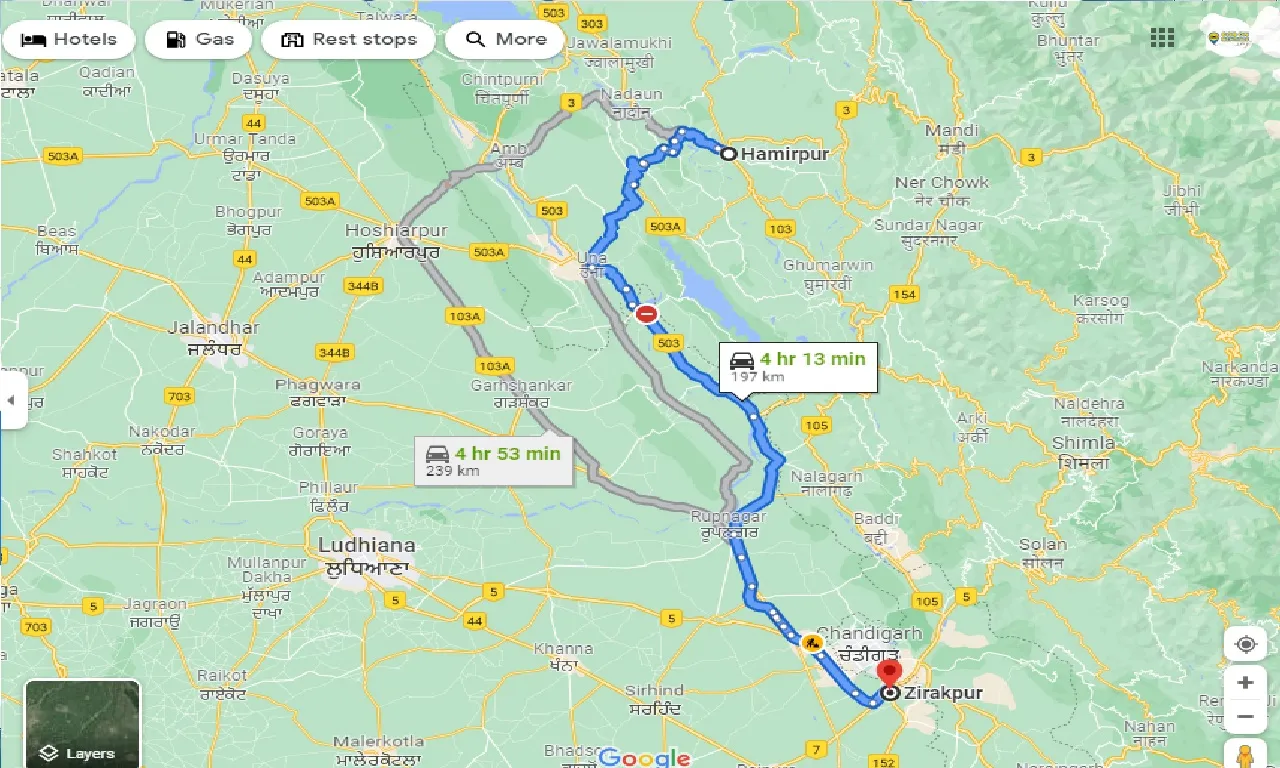 hamirpur-to-zirakpur-taxi