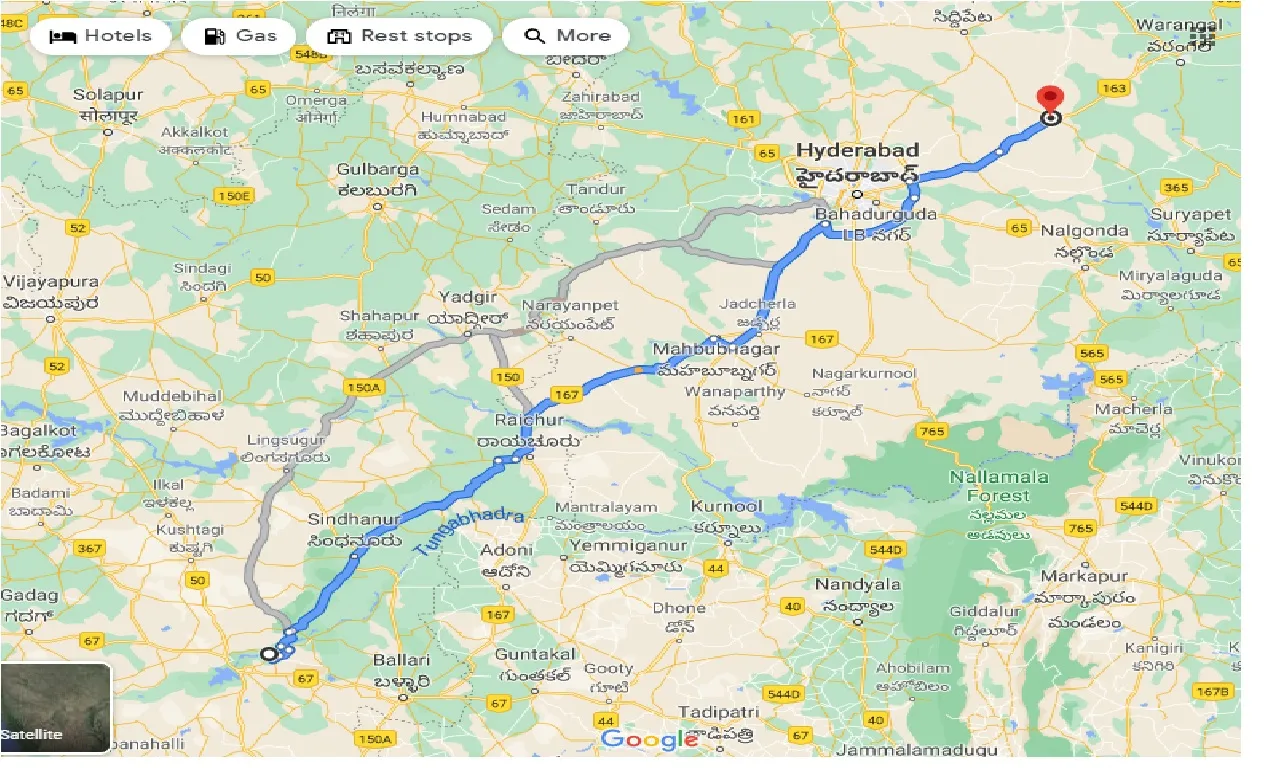 hampi-to-jangaon-one-way