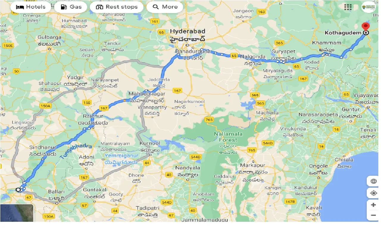 hampi-to-kothagudem-one-way
