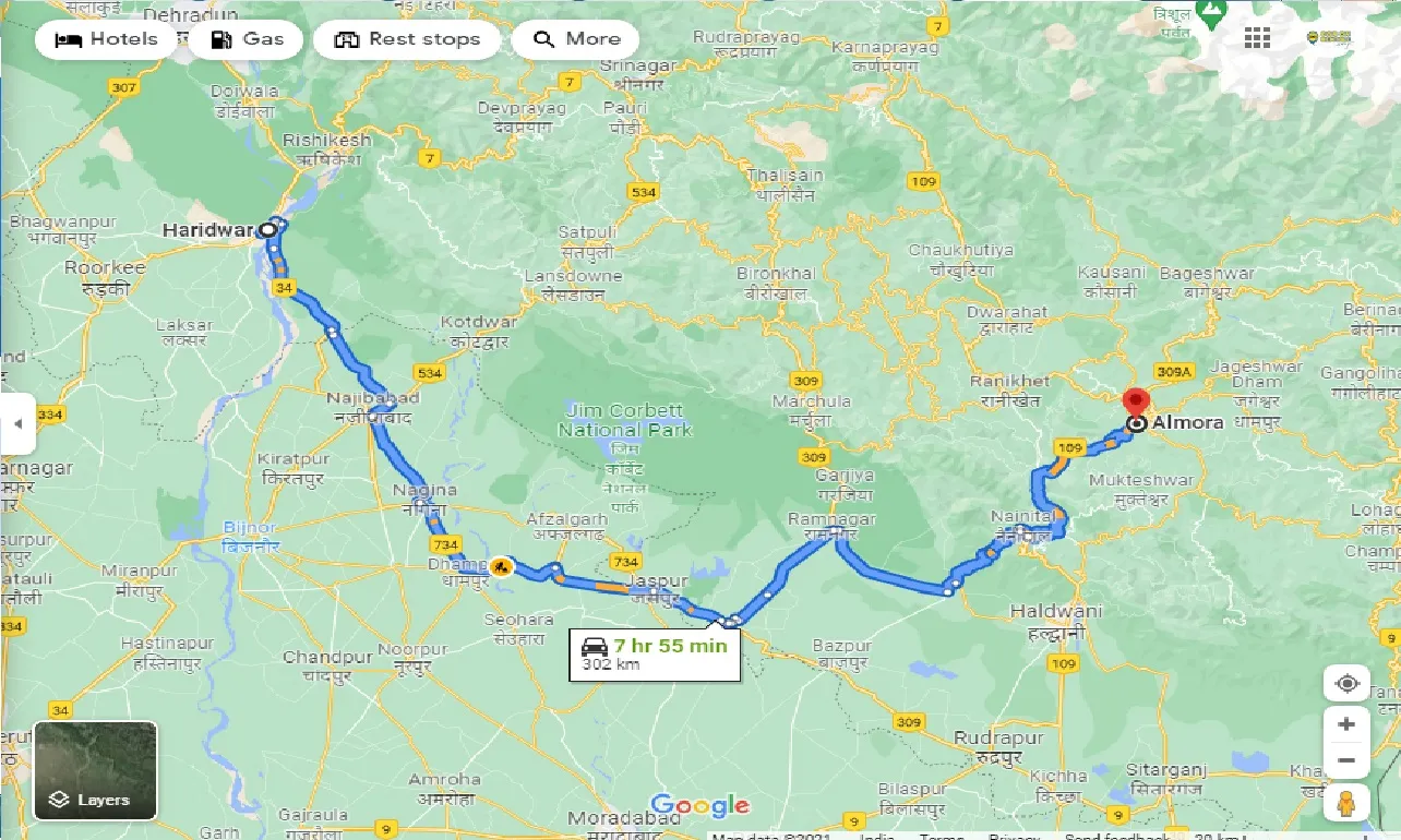 haridwar-to-almora-one-way