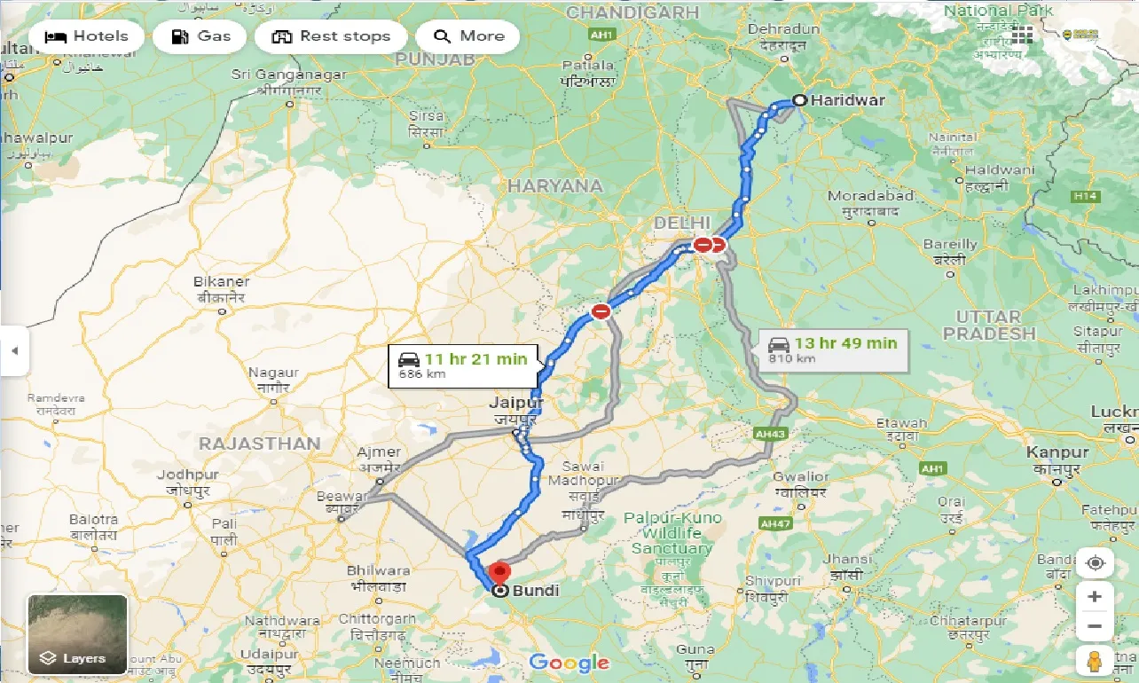 haridwar-to-bundi-one-way