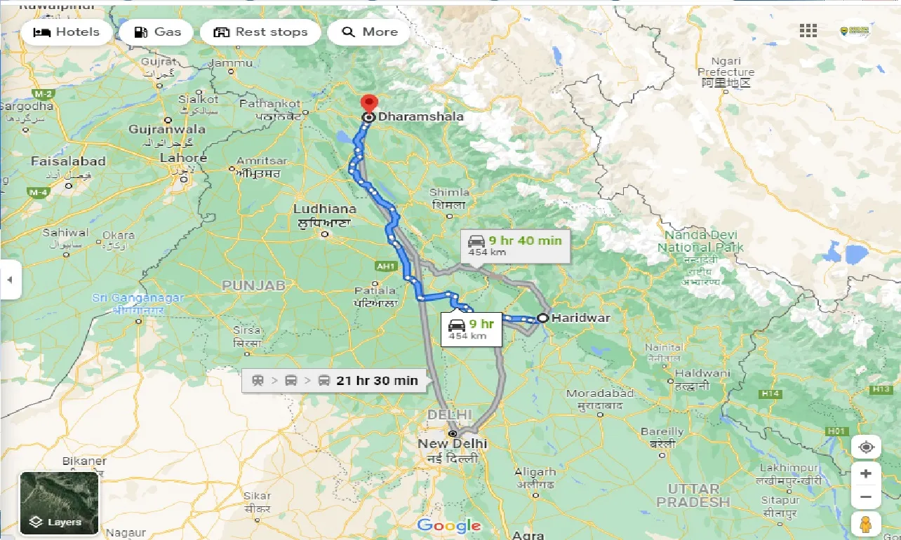 haridwar-to-dharamsala-one-way
