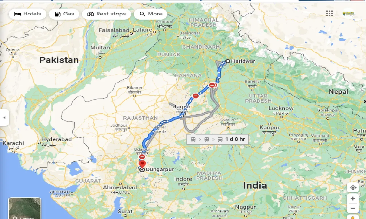 haridwar-to-dungarpur-one-way