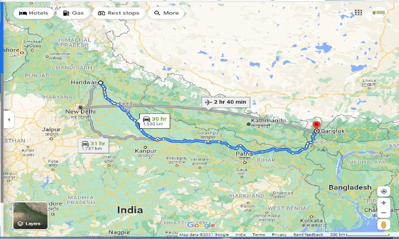 haridwar-to-gangtok-taxi