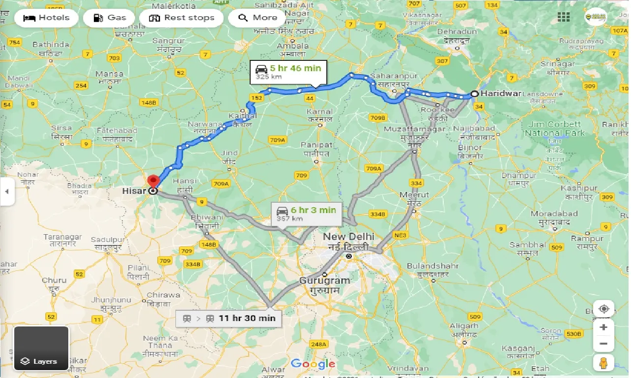 haridwar-to-hisar-one-way