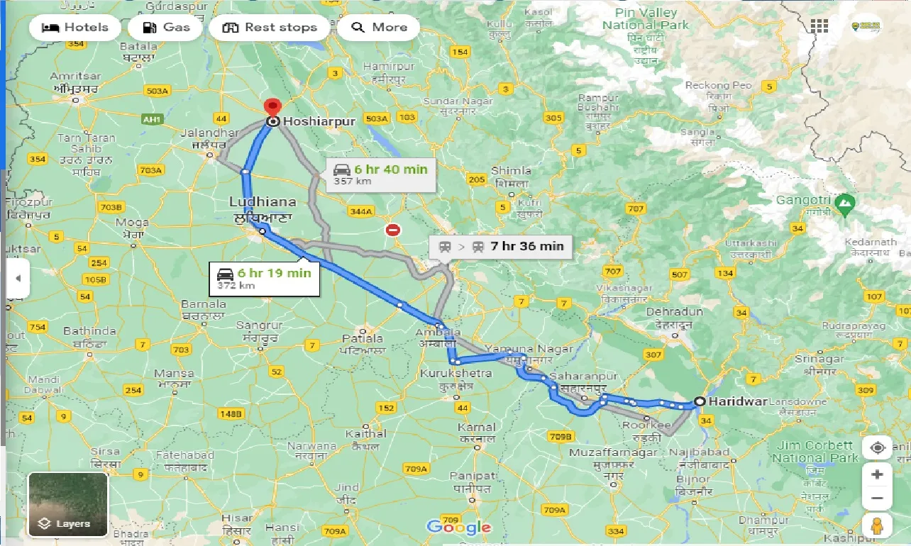 haridwar-to-hoshiarpur-one-way