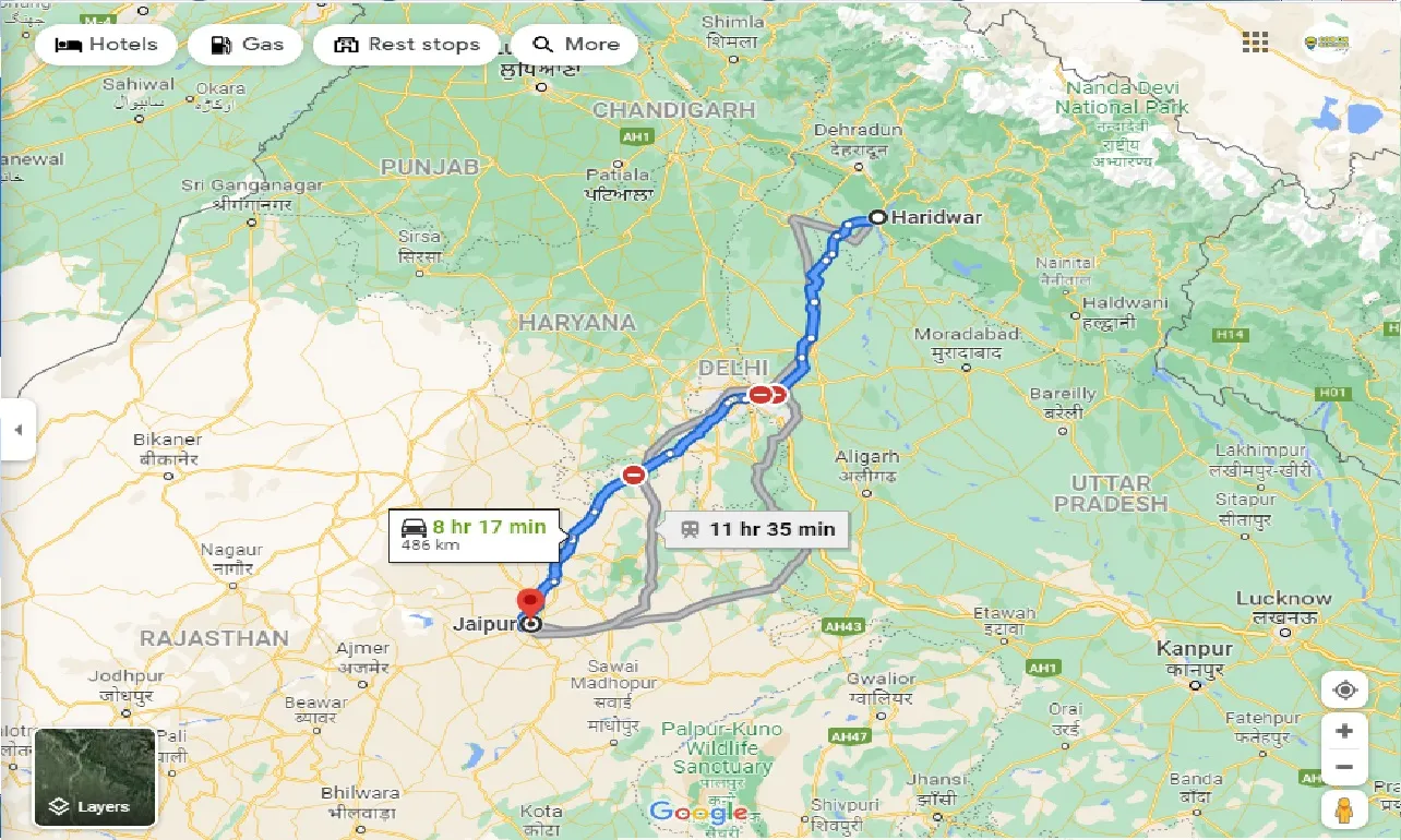 haridwar-to-jaipur-one-way