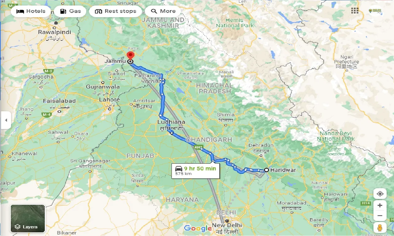 haridwar-to-jammu-one-way